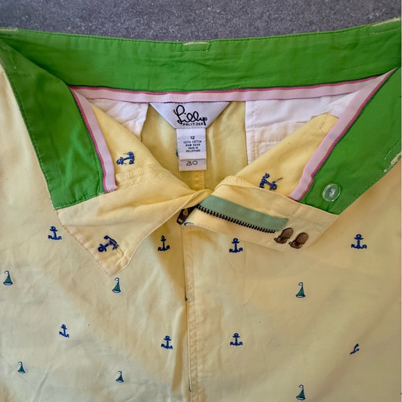 Lilly Pulitzer Yellow Nautical Embroidered Chino Skirt Size 12 - Picture 8 of 11